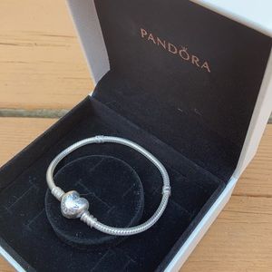 Pandora Moments Heart Clasp Snake Chain Bracelet